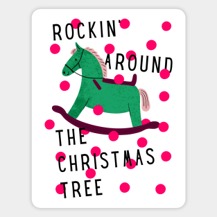 Rocking Around the Christmas Tree with Pink Dots Magnet